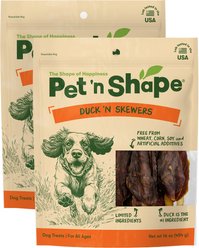 Pet 'n Shape Duck Skewers Rawhide Dog Chew, 16-oz bag, bundle of 2