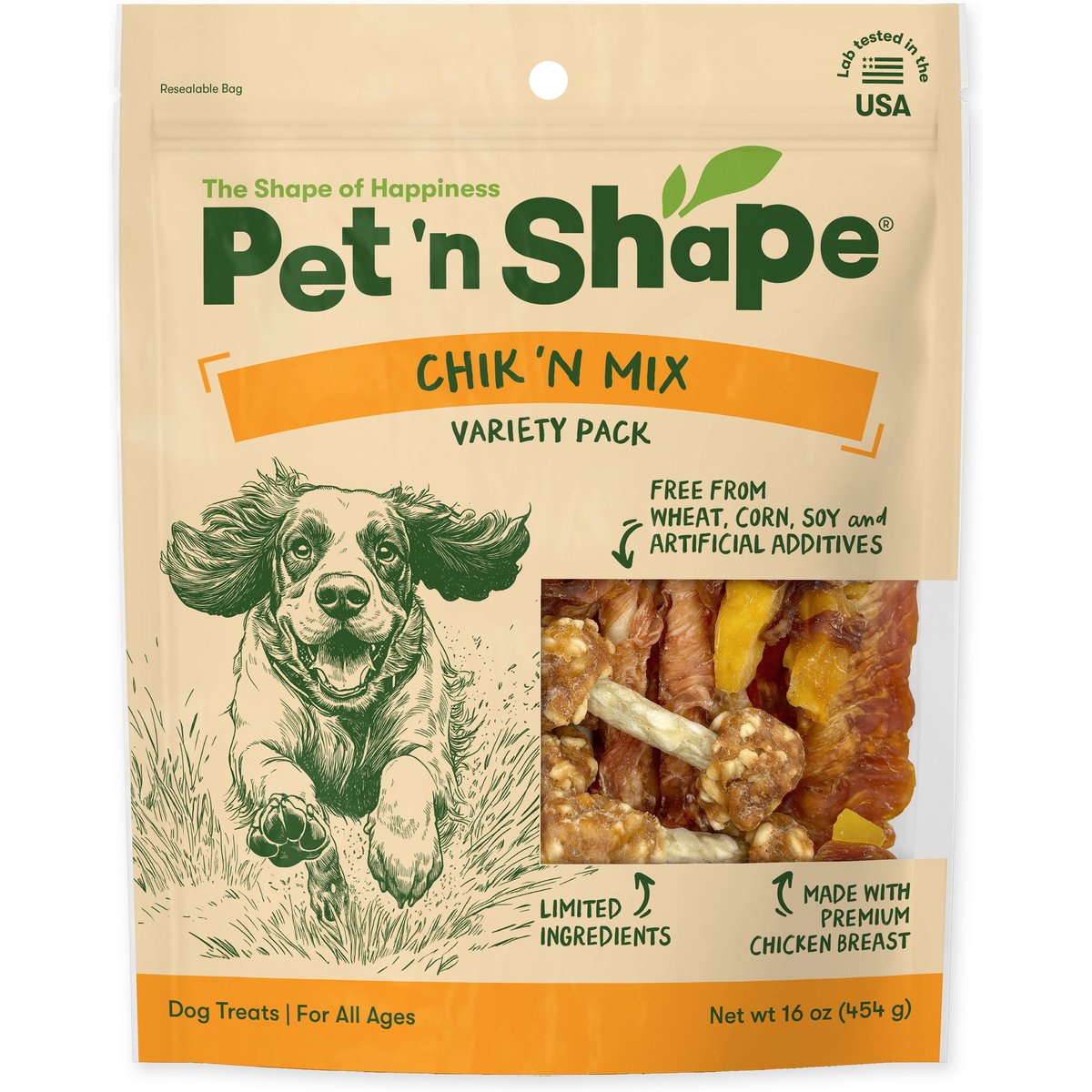 Pet 'n Shape Chik 'n Mix Assorted Variety Pack Rawhide Dog Chew, 16-oz bag