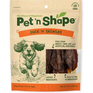 Pet 'n Shape Duck Skewers Dog Treats, 16-oz bag