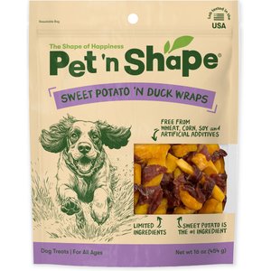 Pet 'n Shape Grain-Free Duck 'n Sweet Potato Dog Treats, 1-lb bag