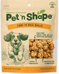Pet 'n Shape Chik 'n Rice Balls Dog Treats, 1-lb bag