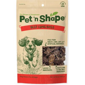 Pet 'n Shape USA All-Natural Grain-Free Chewz Beef Lungs Dog Treats, 1-lb bag