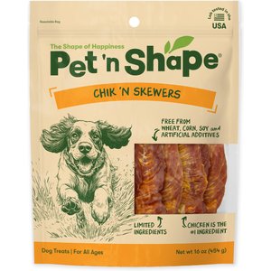 Pet 'n Shape Chik 'n Skewers Rawhide Dog Chew, 1-lb bag