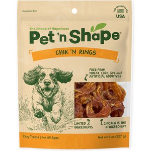 Pet 'n Shape Chik 'n Rings Grain-Free Chicken Jerky Dog Treats, 8-oz bag, 1 pack
