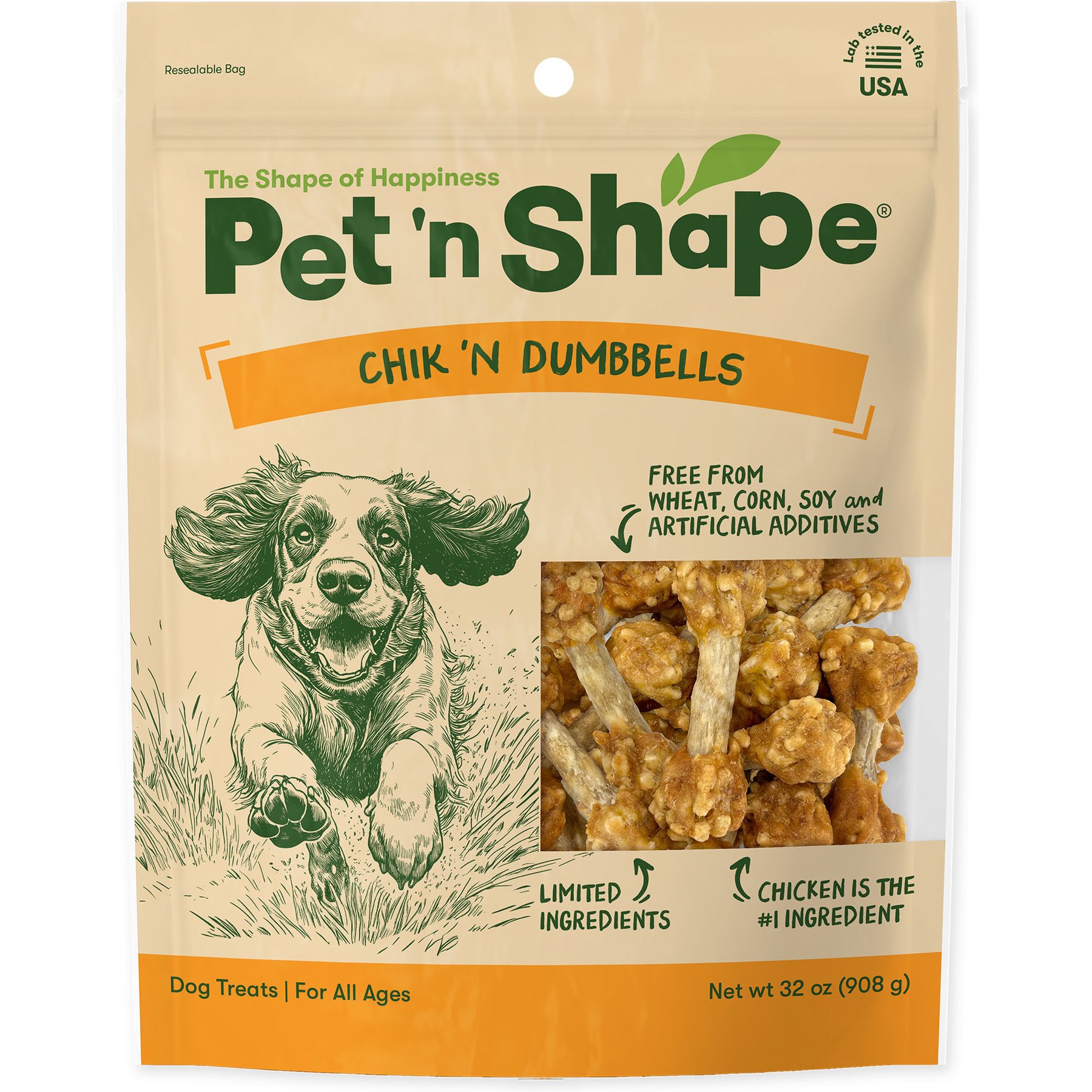 Pet 'n Shape Chik 'n Dumbbells Crunchy Dog Treats, 2-lb bag