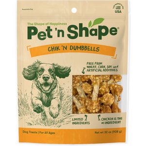 Pet 'n Shape Grain-Free Chik 'n Dumbbells Dog Treats, 2-lb bag