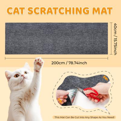 Show full view: PatiencET Self-Adhesive Trimmable Furniture Protector Cat Scratching Mat, Dark Grey, Medium slide 7 of 8