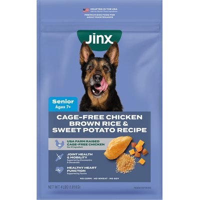 Jinx Jinx Senior Chicken, Brown Rice & Sweet Potato Kibble Dry Dog Food, 4-lb bag