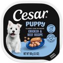 Cesar Puppy Classic Loaf in Sauce Chicken & Beef Recipe Small Breed Wet Dog Food Trays, 3.5-oz, case of 24