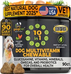 Googipet 10-in-1 Multivitamin Chicken & Vegetable Flavored Soft Chew Supplement for Dogs, 90 count