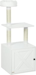 Cesicia 49.2-in Litter Box Enclosure Cat Tree, White
