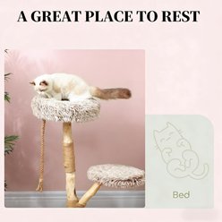 Cesicia Wooden Scratching Post 35.4-in Cat Tree, Brown slide 2 of 6