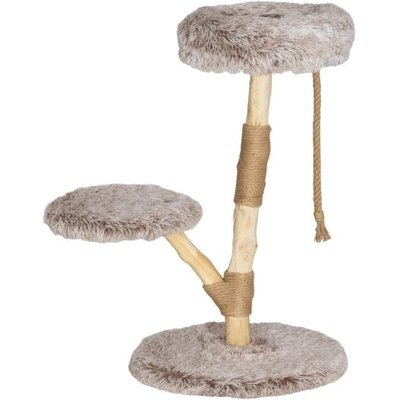Cesicia Cesicia Wooden Scratching Post 35.4-in Cat Tree, Brown