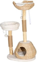 Cesicia Wooden Scratching Post 40.6-in Cat Tree, Cream White slide 1 of 7