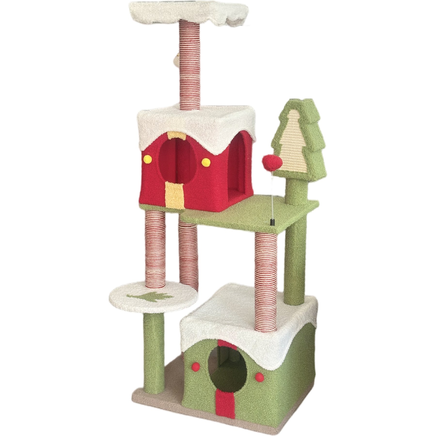 Cesicia 54-in Christmas Cat Tree & Condo, Green