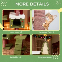 Cesicia Wide 74.5-in Christmas Cat Tree Tower, Green slide 2 of 8