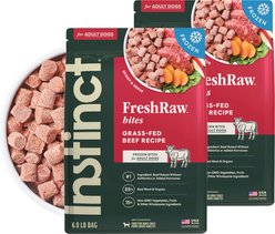 Instinct FreshRaw Bites Grass-Fed Beef Recipe Dog Food, 12-lb bundle