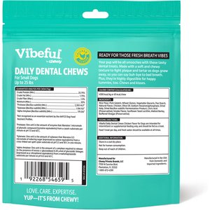 Vibeful Small Daily Dental Chews for Dogs, Chicken Flavor, 30 count