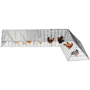 LALFPET Spire-Shaped Enclosure Metal Chicken Coop with Cover, Large: 13 x 9.8 x 6.4-ft
