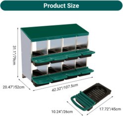LALFPET 8 or 10 Hole 2 Layer Chicken Nesting Box, Green, 42.32-in slide 2 of 5