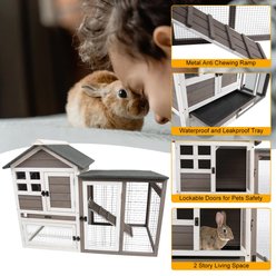 LALFPET 2-Story Wooden Bird Coop with Waterproof Roof, Small: 45.28 x 20.08 x 36.61-in slide 2 of 5