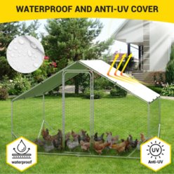 LALFPET Spire Roof Metal Bird Coop with Anti-UV Waterproof Cover, Large: 118.11-in slide 2 of 6