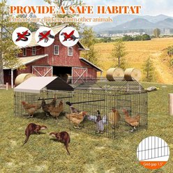 LALFPET Outdoor Metal Portable Bird Coop with Door & Window, 129.69-in slide 2 of 6