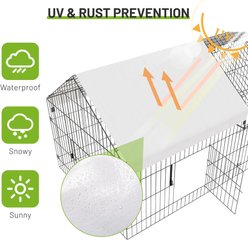 LALFPET Outdoor Portable Metal 4-Door Bird Coop with Waterproof Cover, 129.9 x 39.8 x 39.8-in slide 2 of 5