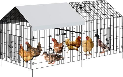 Show full view: LALFPET Outdoor Metal Portable Bird Coop with Door & Window, 85.67-in slide 3 of 6