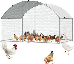 LALFPET Doom Roof Metal Bird Coop with Waterproof & Anti-UV Cover, Large: 118.1-in