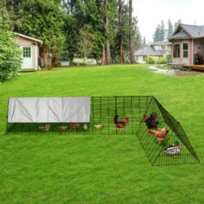 Show full view: LALFPET Spire-Shaped Enclosure Metal Chicken Coop with Cover, Large: 13 x 9.8 x 6.4-ft slide 3 of 5