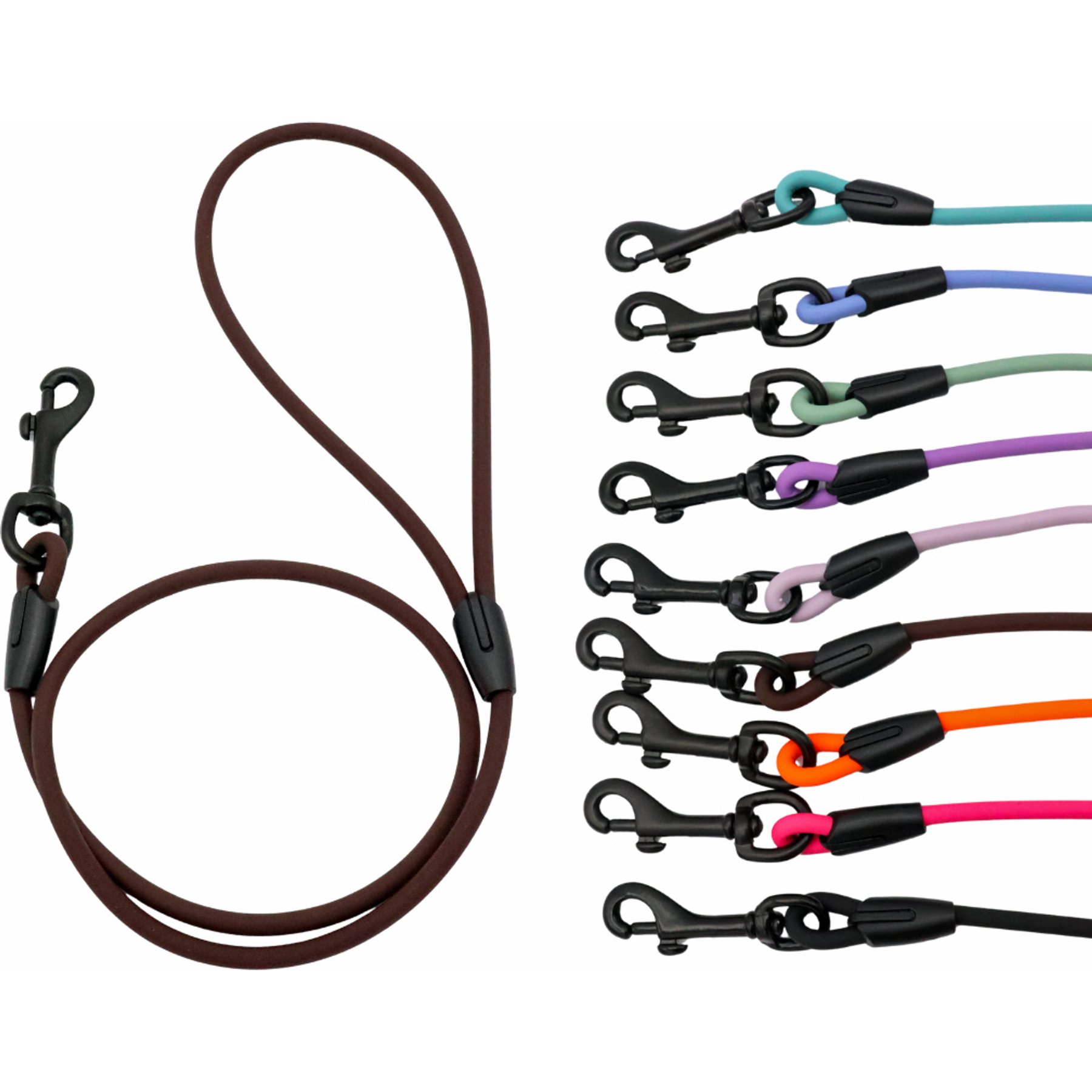 Tailr Waterproof & Odor-Resistant Rope Dog Leash, 4-ft long, 1/3-in wide, Dark Chocolate