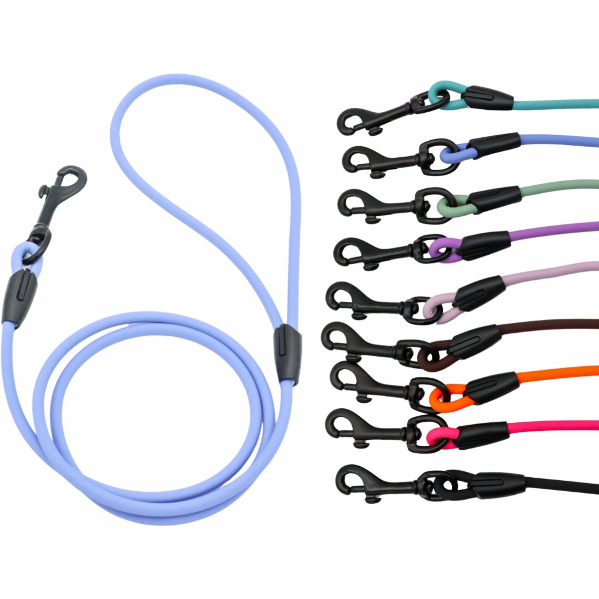 Tailr Waterproof & Odor-Resistant Rope Dog Leash, 4-ft long, 1/3-in wide, Periwinkle Blue