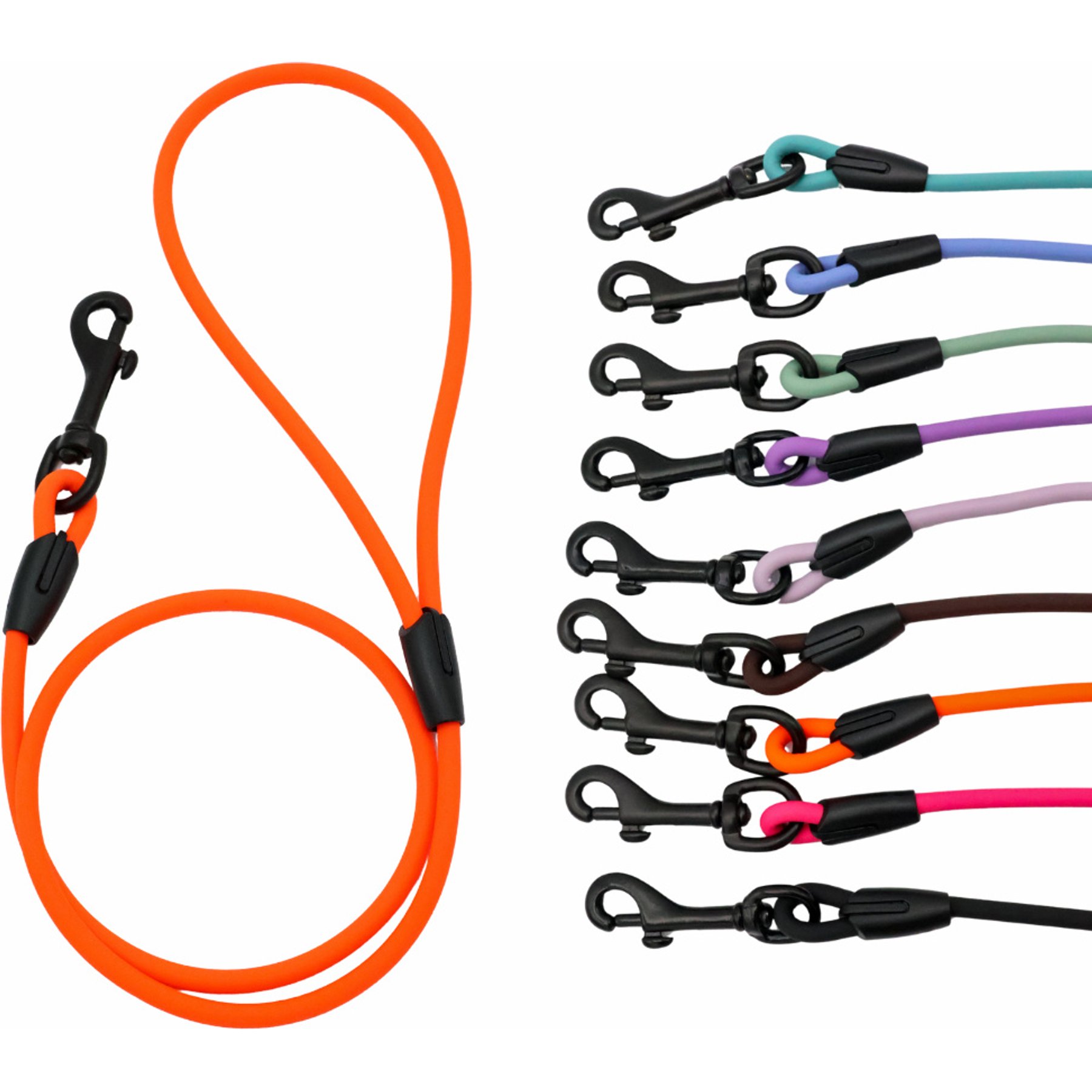 Tailr Waterproof & Odor-Resistant Rope Dog Leash, 4-ft long, 1/3-in wide, Blaze Orange
