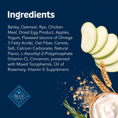 Show full view: Blue Buffalo Health Bars Oven-Baked with Natural Ingredients Apples & Yogurt Biscuit Dog Crunchy Treats, 1-lb bag slide 6 of 12