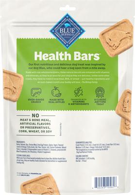 Show full view: Blue Buffalo Health Bars Oven-Baked with Natural Ingredients Apples & Yogurt Biscuit Dog Crunchy Treats, 1-lb bag slide 3 of 12