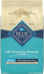 Blue Buffalo Life Protection Formula Adult Fish & Brown Rice Recipe Dry Dog Food, 30-lb bag