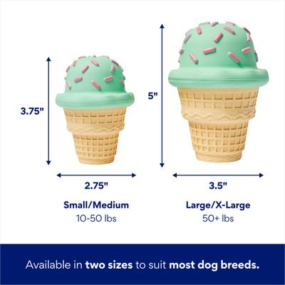 Show full view: Frisco Ice Cream Cone Rubber Chew Dog Toy for Extreme Chewers, Small/Medium slide 3 of 9