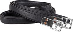 M. Toulouse 2 Fold European Style Covered Stirrup Leathers, Black, 1 x 60-in