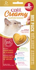 Catit Creamy Superfood Hydrating & Healthy Assortment Cat Lickable Treats, 0.35-oz tube, 8 count