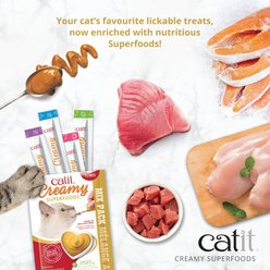 Catit Creamy Superfood Chicken Recipe with Coconut & Kale Cat Lickable Treats, 0.35-oz tube, 4 count slide 2 of 6
