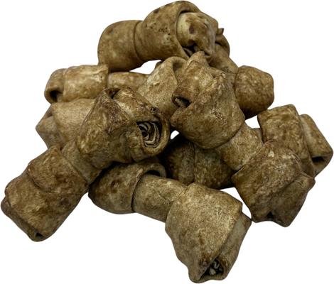 Show full view: HOTSPOT PETS Knotted 4 to 5-in Peanut Butter Flavor Rawhide Bone Dog Treats, 24 count slide 3 of 7