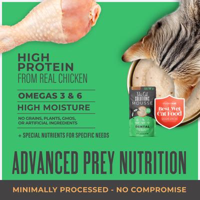 Show full view: Tiki Cat Solutions Mousse Dental Chicken Recipe in Broth Grain-Free Wet Cat Food, 2.4-oz pouch, case of 12 slide 5 of 12