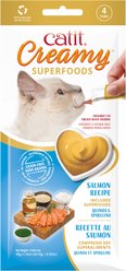 Catit Creamy Superfood Salmon Recipe with Quinoa & Spirulina Cat Lickable Treats, 0.35-oz tube, 4 count