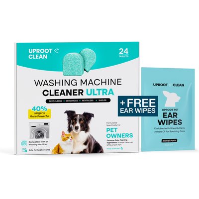 Uproot Clean Uproot Clean Washing Machine Cleaner Ultra Tablets, 24 count + Bonus Ear Wipes