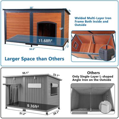 Show full view: FunXplore Outdoor 6-Sided Dog Kennel, Brown, 59.1-in slide 6 of 9