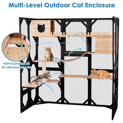 Show full view: FunXplore Outdoor Cat House with Large Outside Patio, Black slide 10 of 10