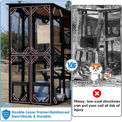 Show full view: FunXplore Outdoor Cat House with Large Outside Patio, Black slide 8 of 10