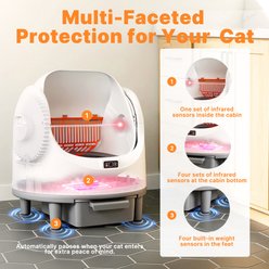 Aoruefar Open-Top Smart Self Cleaning Cat Litter Box Bundle, White slide 2 of 9
