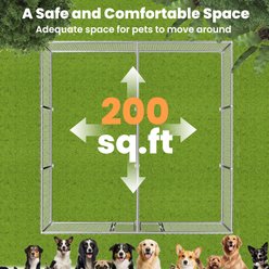 Xbrigh A-Frame Metal Dog Run Cage with Two Enclosures, Silver, Large: 183.1 inch slide 2 of 9